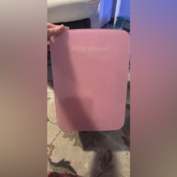 Pink skin care fridge